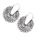 Bohemian Women Tribal Jewelry Vintage Ethnic Gypsy Hollow Drop Hoop Earrings