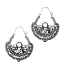 Vintage Ethnic Women Tibetan Silver Drop Dangle Hoop Earrings Tribal Jewelry