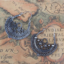 Vintage Ethnic Women Tibetan Silver Drop Dangle Hoop Earrings Tribal Jewelry