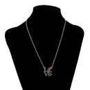 Women Crystal Rhinestone Rugby LOVE Letter Pendant Necklace Charm Jewelry