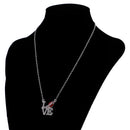 Women Crystal Rhinestone Rugby LOVE Letter Pendant Necklace Charm Jewelry