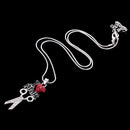 Women Crystal Rhinestone I Love HAIR Scissor Pendant Necklace Charm Jewelry