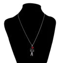 Women Crystal Rhinestone I Love HAIR Scissor Pendant Necklace Charm Jewelry