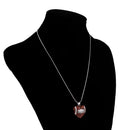 Women Crystal Amerrican Football Rugby Heart Pendant Necklace Charm Jewelry