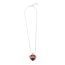 Women Crystal Amerrican Football Rugby Heart Pendant Necklace Charm Jewelry