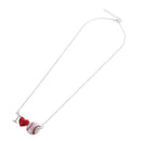 Crystal Rhinestone Red Heart I Love Baseball Pendant 3D Ball Charm Necklace