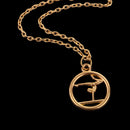 Unisex Gold Plated Alloy Gymnastics Sports Pendant Trendy Necklace for Women Men Jewelry