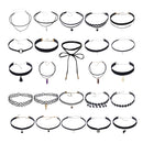 24pcs Multiple Collar Chokers Necklace Length Adjustable Gothic for Women
