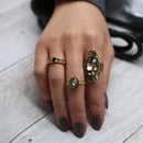 Set of 3 Pieces Vintage Gold Midi Mid Finger Rings Jewerly for Women Man