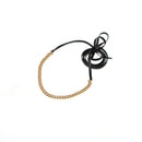 Fashion Women Girls Jewelry Black Leather Gold Chain Choker Necklace Collar