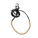 Fashion Women Girls Jewelry Black Leather Gold Chain Choker Necklace Collar