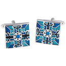 1 Pair Blue Grid Copper Men's Retro Wedding Ocassion Shirt Cufflinks Button Formal Business Shirt Jewelry Ornaments