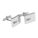 Silver Computer Laptop Ctrl Esc Keyboard Button Cufflinks Mens Cuff Links