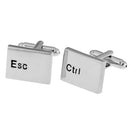 Silver Computer Laptop Ctrl Esc Keyboard Button Cufflinks Mens Cuff Links