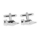 Silver Tone Pen Nib Quill Fountain Pen Cufflinks Mens Shirt Jewelry Modern Cuff Button Writer Wedding Fancy Gift