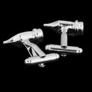 Silver Tone Pen Nib Quill Fountain Pen Cufflinks Mens Shirt Jewelry Modern Cuff Button Writer Wedding Fancy Gift