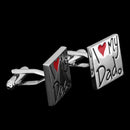 1 Pair Silver I Love My Dad Cufflinks Enamel Cute Red Heart Cuff Links for Wedding Fathers Day Jewelry