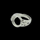 Flower Design 12mm Round Bezel Adjustable Ring Blank Bases Setting DIY Jewelry Making Findings Crafts