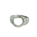 Flower Design 12mm Round Bezel Adjustable Ring Blank Bases Setting DIY Jewelry Making Findings Crafts