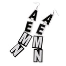 1 Pair Acrylic AEMN Letter Jewelry Dangle Earrings Women Punk Club Ear Drop Fashion Ear Hook 14cm Long