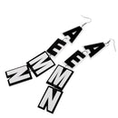 1 Pair Acrylic AEMN Letter Jewelry Dangle Earrings Women Punk Club Ear Drop Fashion Ear Hook 14cm Long