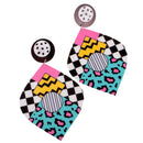 Exquisite Colorful Acrylic Long Drop Dangle Pop-Art Cubic Pattern Gift Girl Women