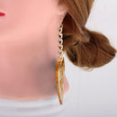 Acrylic Fashion Heart Earrings Women Smile Long Dangle Earring Gold Letter Ear Drop Club Prom Ear Hook