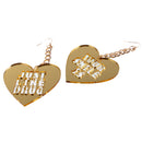 Acrylic Fashion Heart Earrings Women Smile Long Dangle Earring Gold Letter Ear Drop Club Prom Ear Hook