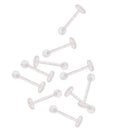 10 Pieces 18G Clear Acrylic Chin Labret Lip Monroe Bar Studs Ring Piercing