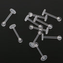 10 Pieces 18G Clear Acrylic Chin Labret Lip Monroe Bar Studs Ring Piercing