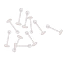 10 Pieces 18G Clear Acrylic Chin Labret Lip Monroe Bar Studs Ring Piercing