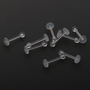 10 Pieces 18G Clear Acrylic Chin Labret Lip Monroe Bar Studs Ring Piercing