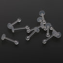 10 Pieces 18G Clear Acrylic Chin Labret Lip Monroe Bar Studs Ring Piercing