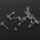 10 Pieces 18G Clear Acrylic Chin Labret Lip Monroe Bar Studs Ring Piercing