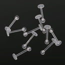 10 Pieces 18G Clear Acrylic Chin Labret Lip Monroe Bar Studs Ring Piercing