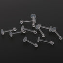 10 Pieces 18G Clear Acrylic Chin Labret Lip Monroe Bar Studs Ring Piercing