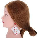 1 Pair Red Hearts Eight Poker Earrings Dangle Playing Cards Stud Earrings Acrylic Punk Rock Ear Drop 5.5x4cm