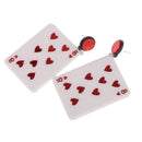 1 Pair Red Hearts Eight Poker Earrings Dangle Playing Cards Stud Earrings Acrylic Punk Rock Ear Drop 5.5x4cm