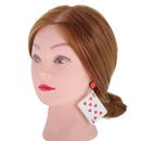 1 Pair Red Hearts Eight Poker Earrings Dangle Playing Cards Stud Earrings Acrylic Punk Rock Ear Drop 5.5x4cm