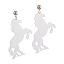Fashion Acrylic Crystal Clear Horse Dangle Earrings Female Hip Hop Jewelry