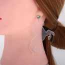 Fashion Acrylic Crystal Clear Horse Dangle Earrings Female Hip Hop Jewelry