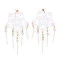 Transparent Drop Long Elegant Design Acrylic Jewelry Star Pattern Earrings