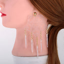 Transparent Drop Long Elegant Design Acrylic Jewelry Star Pattern Earrings