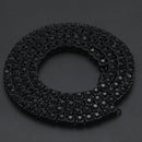 Men's 1 Row Iced Out Black 30'' Pharaoh Crystal Rhinestone Hip Hop Bling Rock Chain Necklace