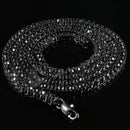 Men's 1 Row Iced Out Black 30'' Pharaoh Crystal Rhinestone Hip Hop Bling Rock Chain Necklace