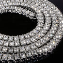 Men's 1 Row Iced Silver Plated White Crystal Imitation Diamond Hip Hop Bling Chain Necklace 30