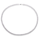 Men's 1 Row Iced Silver Plated White Crystal Imitation Diamond Hip Hop Bling Chain Necklace 30