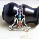 Novelty 7 Gemstone Buddha Yoga Meditation Reiki Chakra Charm Pendant for DIY Chain Necklace