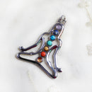 Novelty 7 Gemstone Buddha Yoga Meditation Reiki Chakra Charm Pendant for DIY Chain Necklace