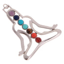 Novelty 7 Gemstone Buddha Yoga Meditation Reiki Chakra Charm Pendant for DIY Chain Necklace